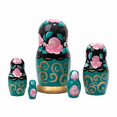 Nesting Doll - Teal Classical Art 5 Piece