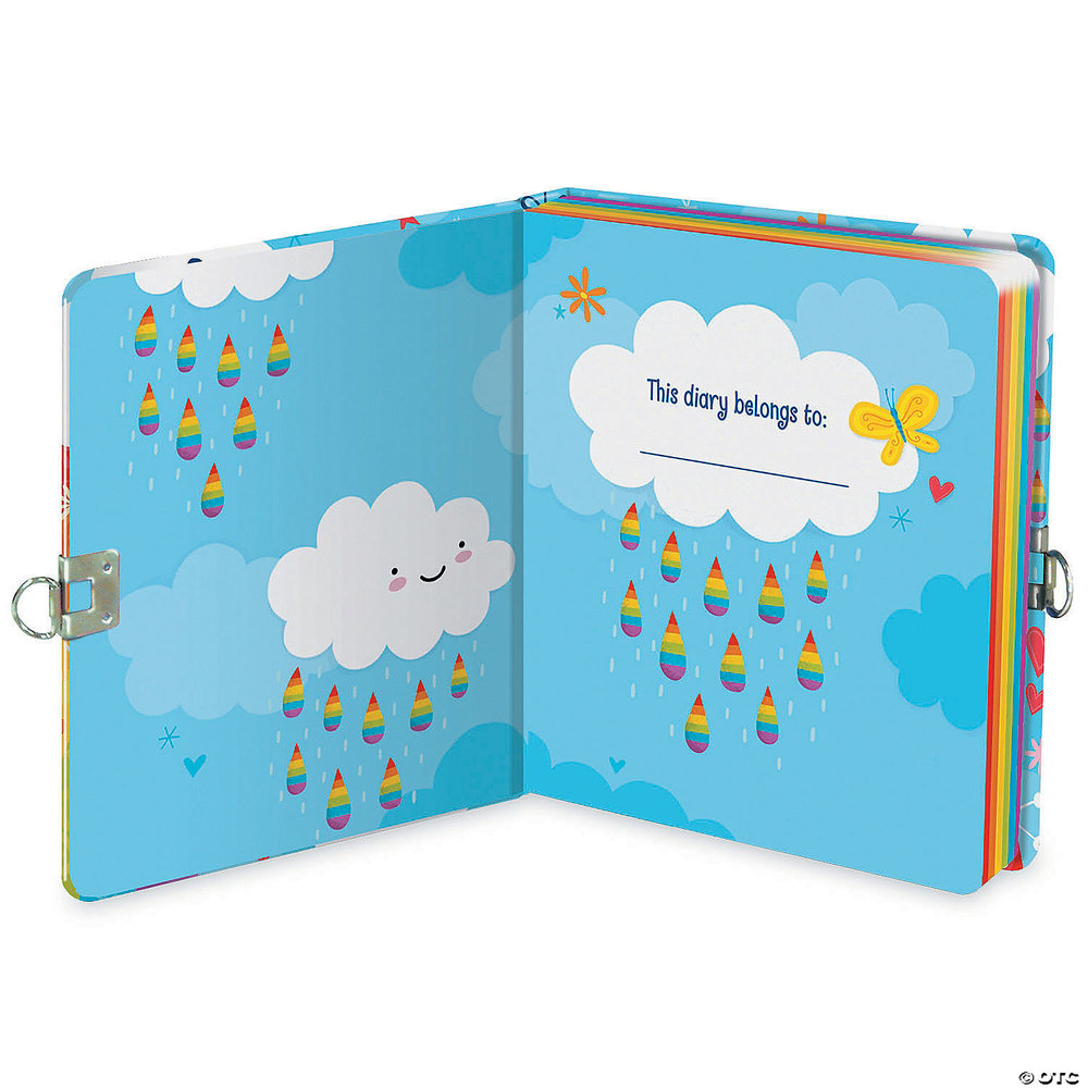 Peaceable Kingdom Rainbow Lock and Key Diary - Blue Turtle Toys